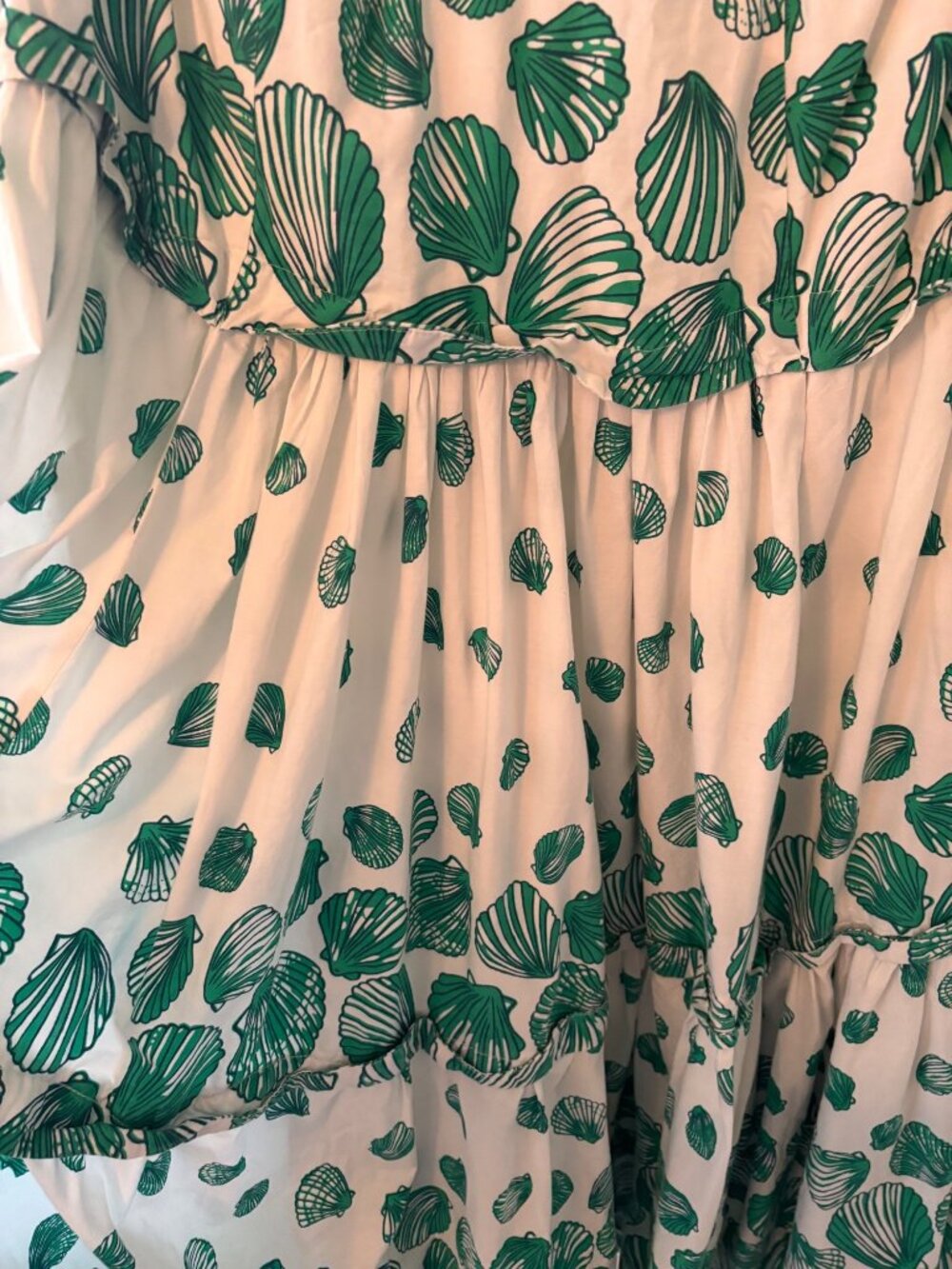 Anthropologie Maeve Seashell Halter Tiered Cotton Maxi Dress 1X - Picture 11 of 12